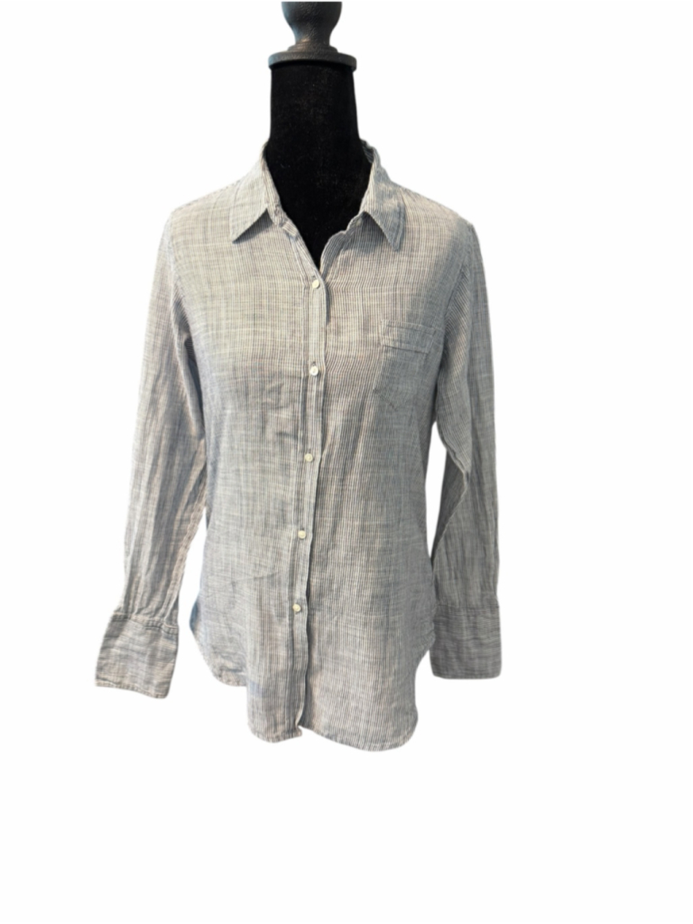 Women's Nili Lotan Button Down Shirt Size S Blue White Striped
